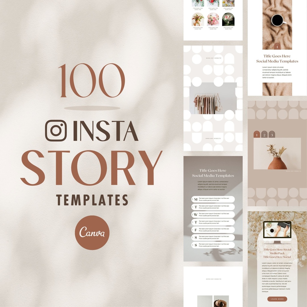 インスタグラムストーリーテンプレートCanva100点セット - Shadow