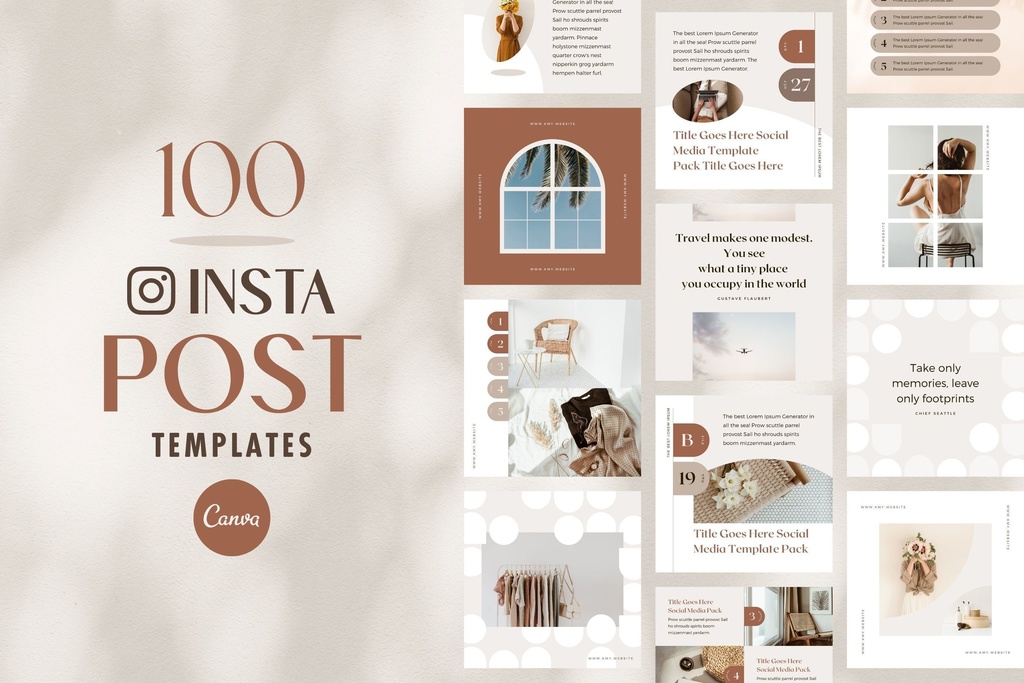 インスタグラム投稿&ストーリーテンプレートCanva300点セット - Shadow