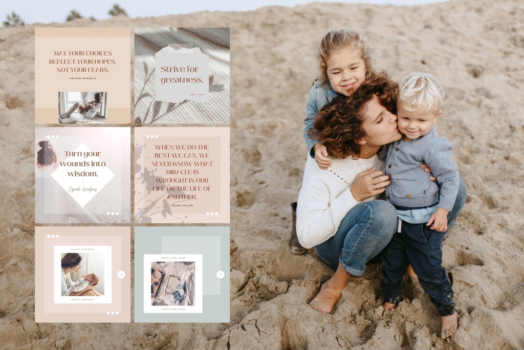 インスタグラム投稿テンプレートCanva100点セット - Dot