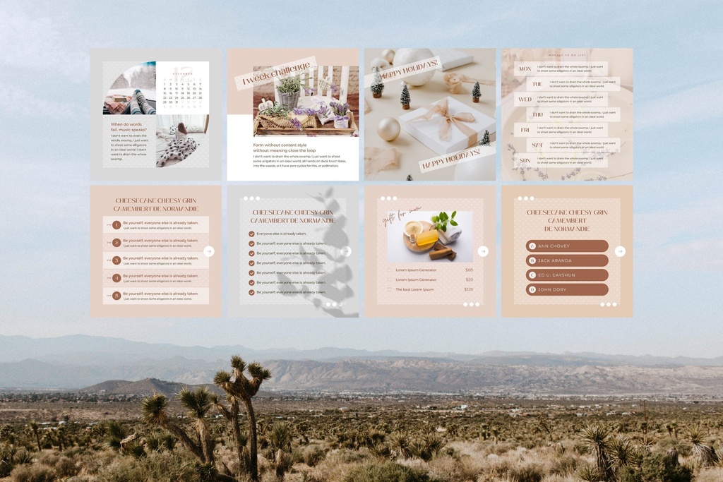 インスタグラム投稿テンプレートCanva100点セット - Dot