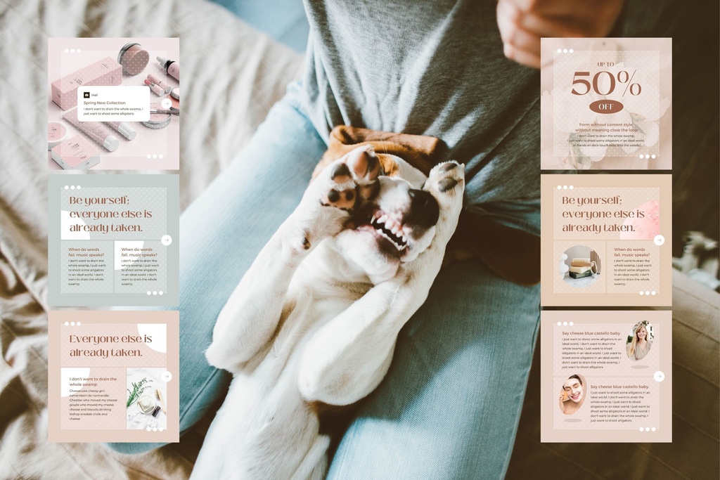 インスタグラム投稿テンプレートCanva100点セット - Dot