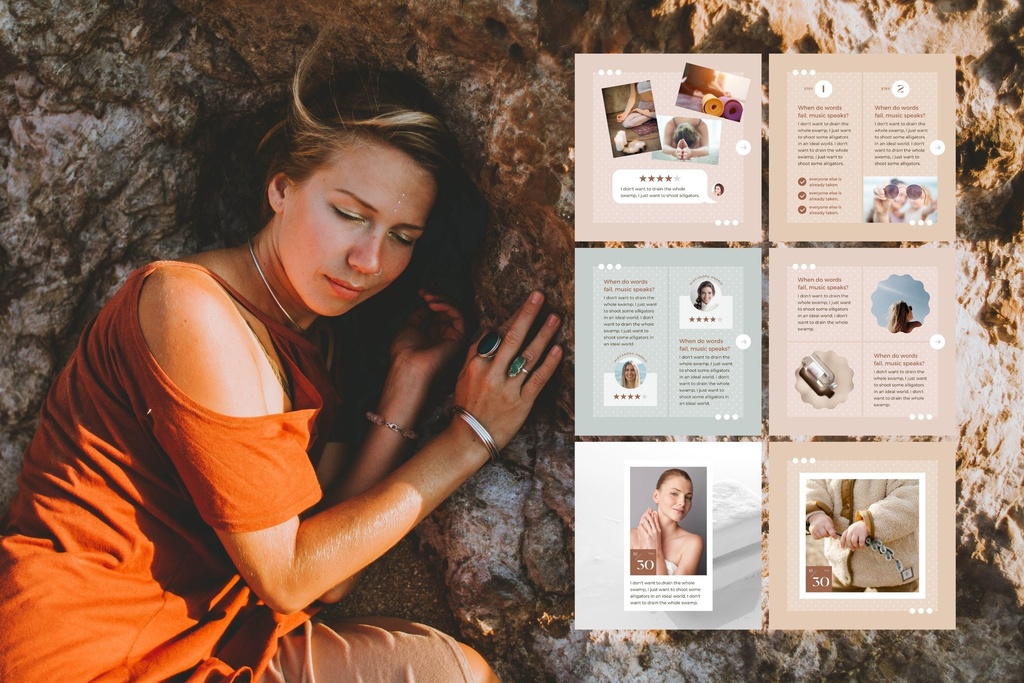 インスタグラム投稿テンプレートCanva100点セット - Dot