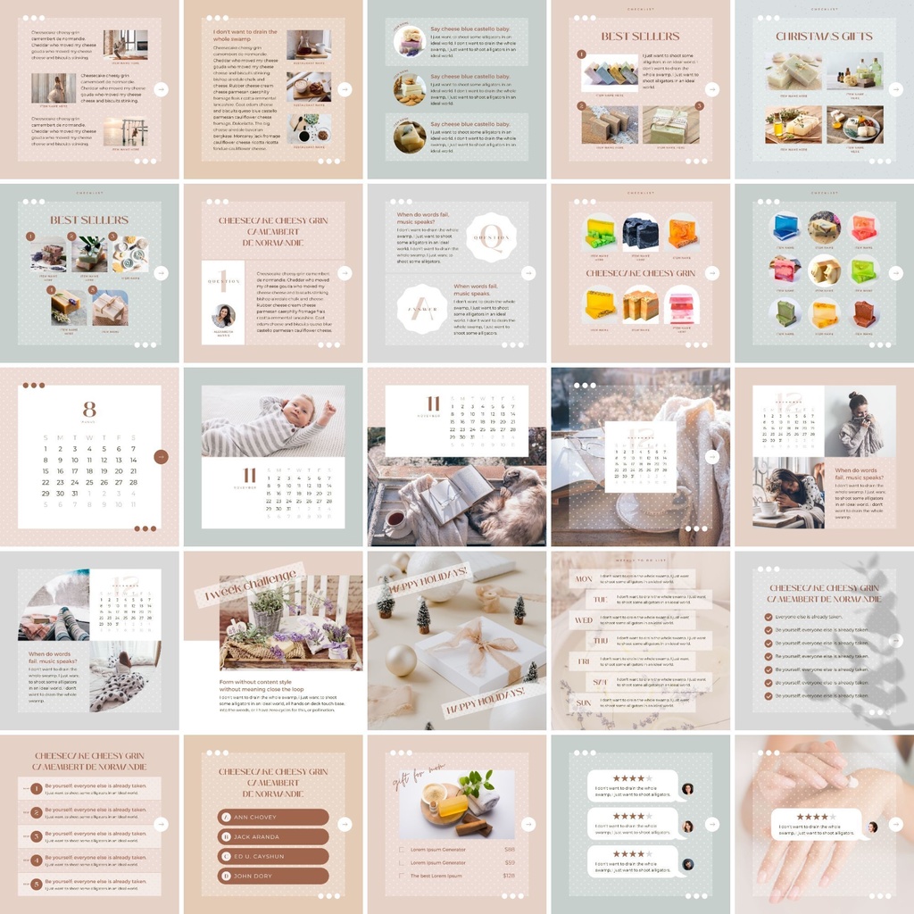 インスタグラム投稿テンプレートCanva100点セット - Dot