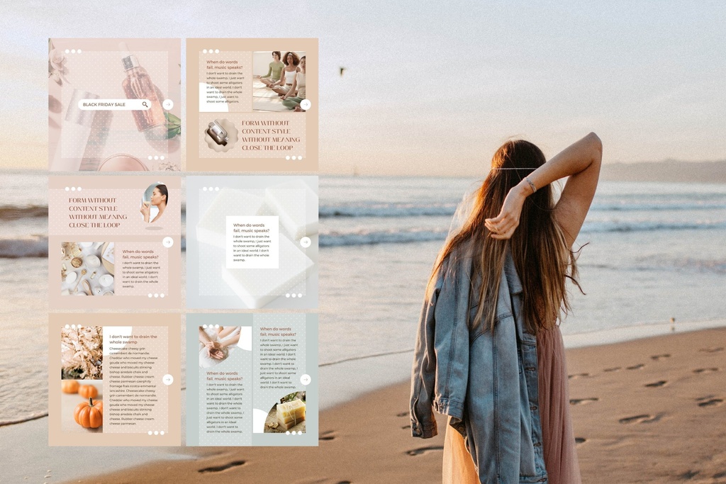 インスタグラム投稿テンプレートCanva100点セット - Dot