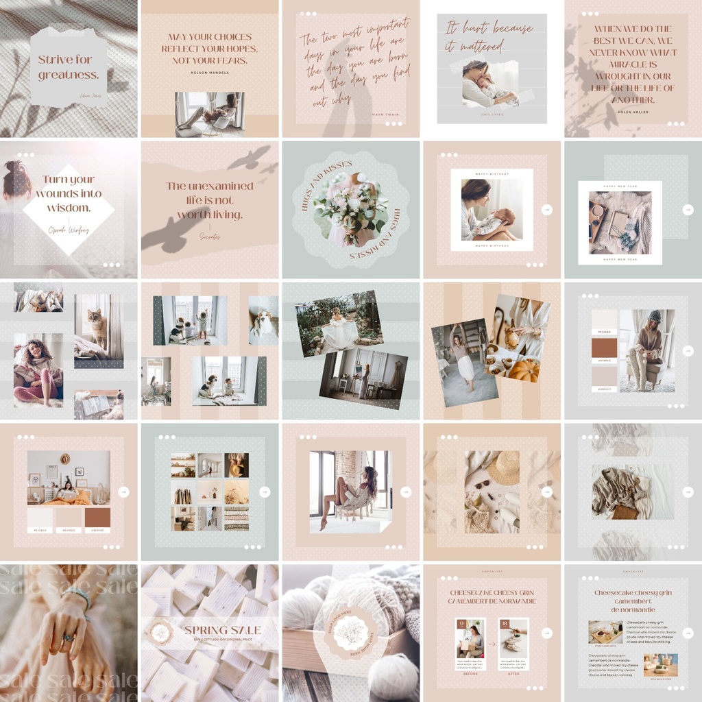 インスタグラム投稿テンプレートCanva100点セット - Dot