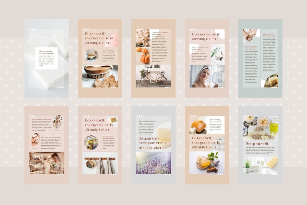 インスタグラムストーリーテンプレートCanva100点セット - Dot