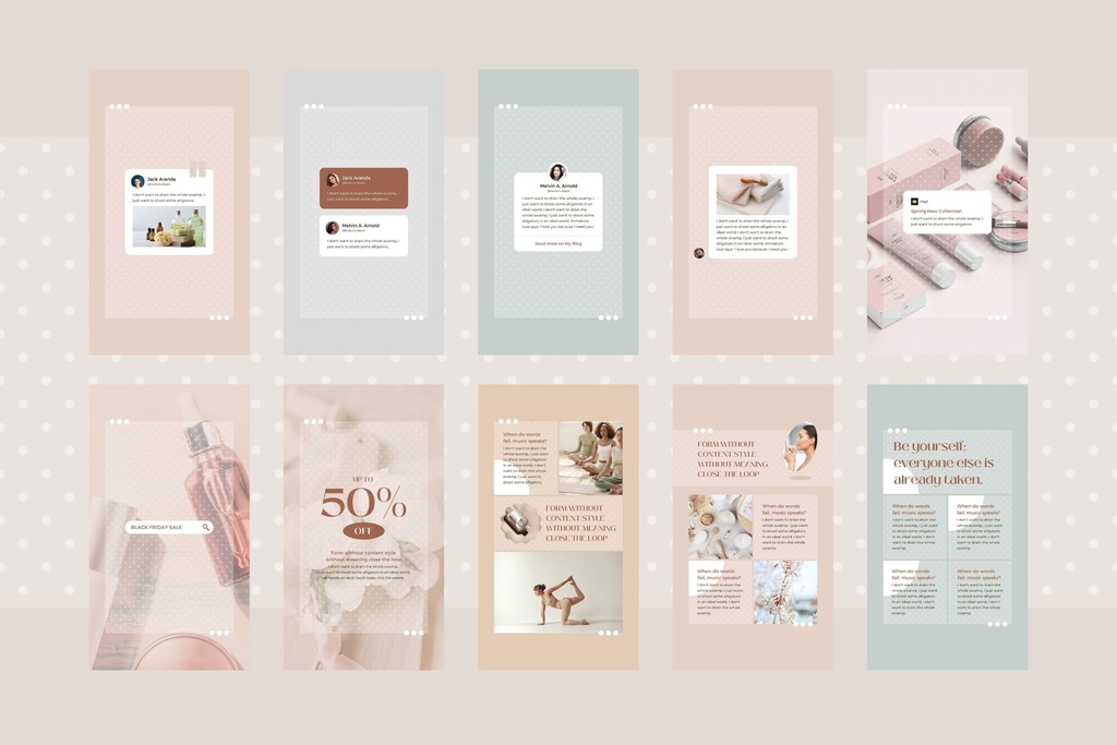 インスタグラムストーリーテンプレートCanva100点セット - Dot