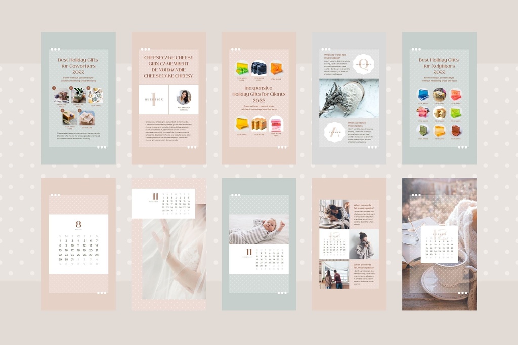 インスタグラムストーリーテンプレートCanva100点セット - Dot