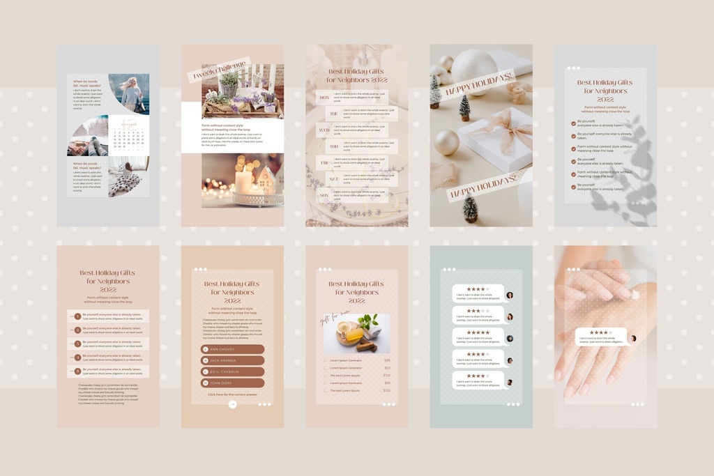 インスタグラムストーリーテンプレートCanva100点セット - Dot