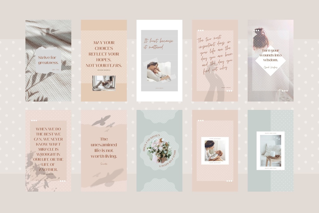 インスタグラムストーリーテンプレートCanva100点セット - Dot