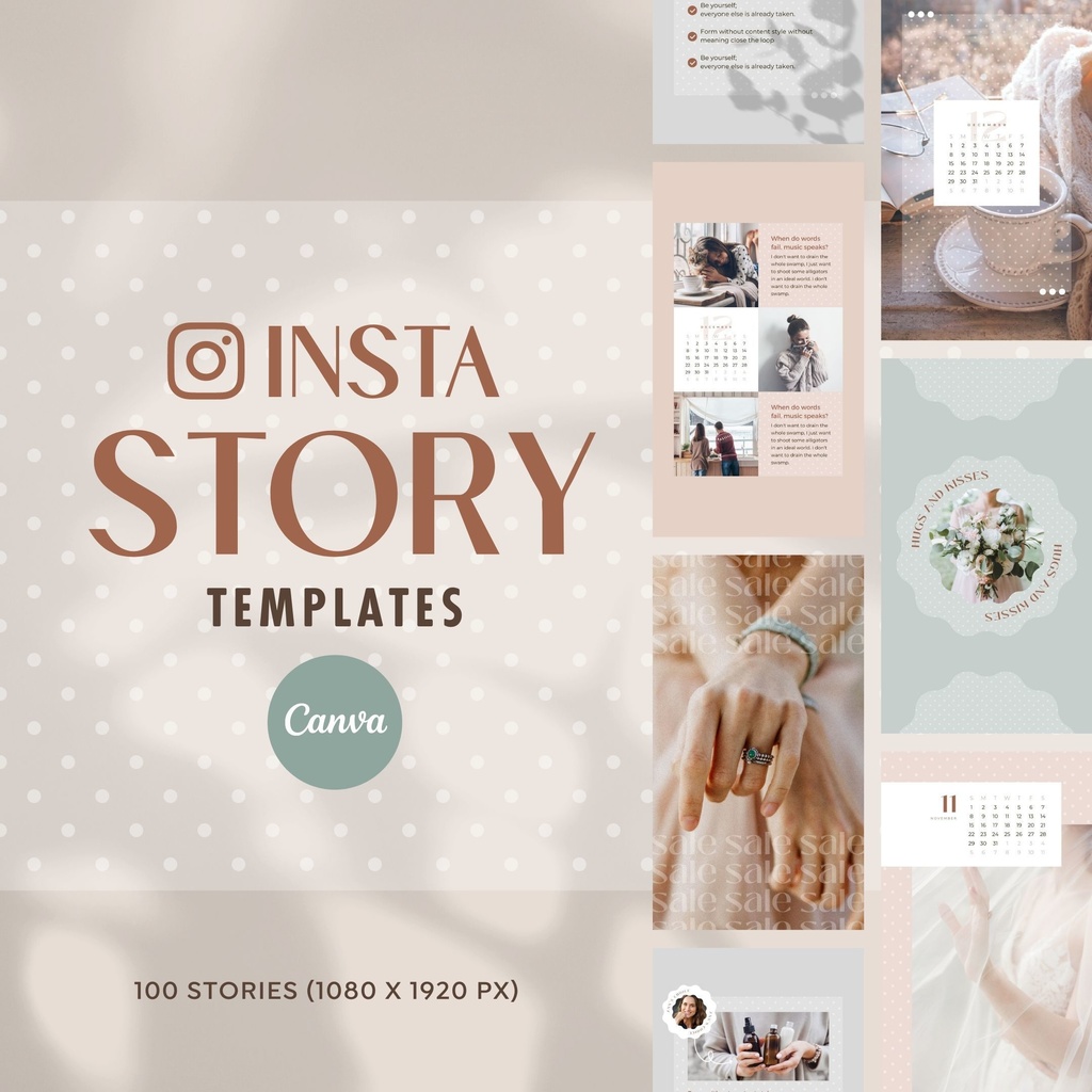 インスタグラム投稿&ストーリーCanvaテンプレート300点セット - Dot