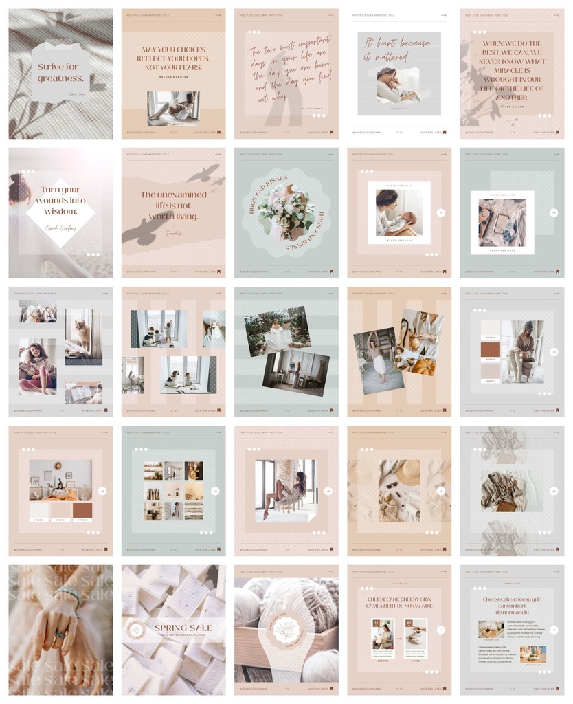 インスタグラム投稿&ストーリーCanvaテンプレート300点セット - Dot