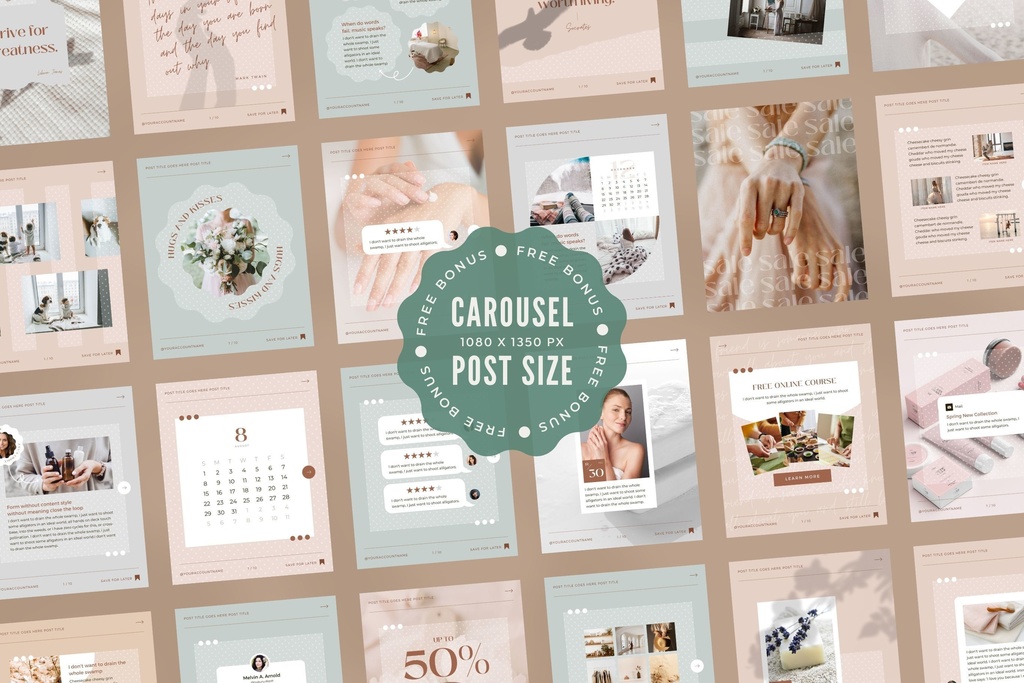 インスタグラム投稿&ストーリーCanvaテンプレート300点セット - Dot