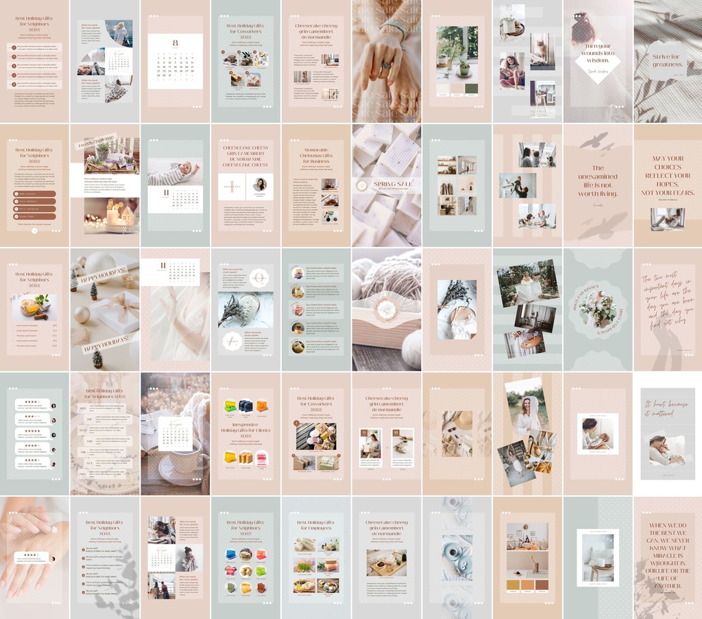 インスタグラム投稿&ストーリーCanvaテンプレート300点セット - Dot