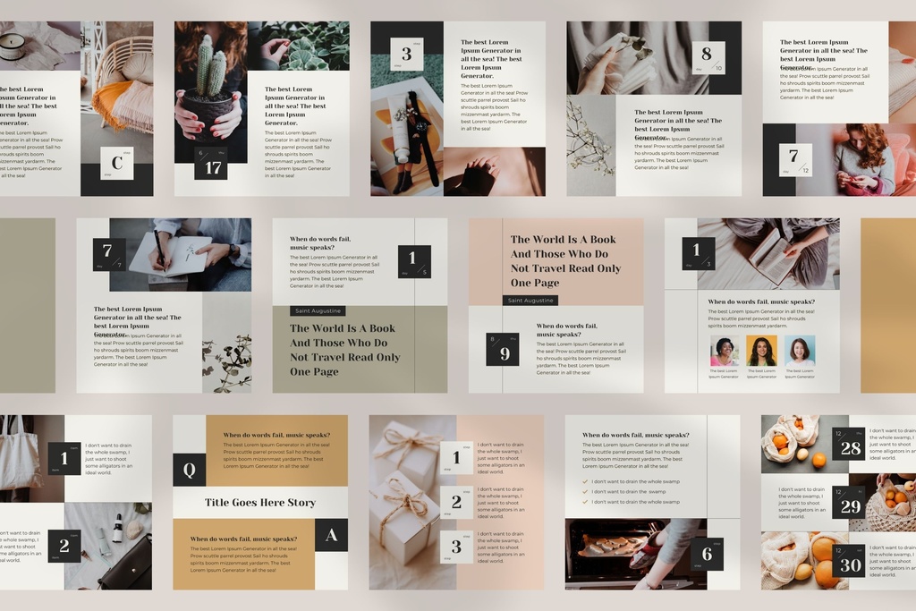 インスタグラム投稿テンプレートCanva96点セット - カレンダー