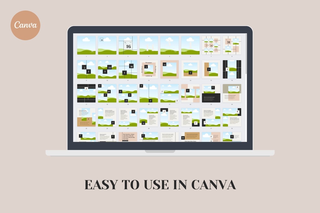 インスタグラム投稿テンプレートCanva96点セット - カレンダー