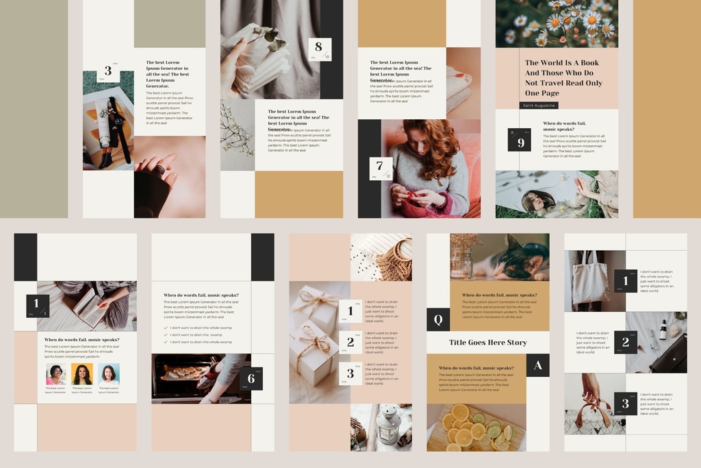インスタグラムストーリーテンプレートCanva96点セット - カレンダー