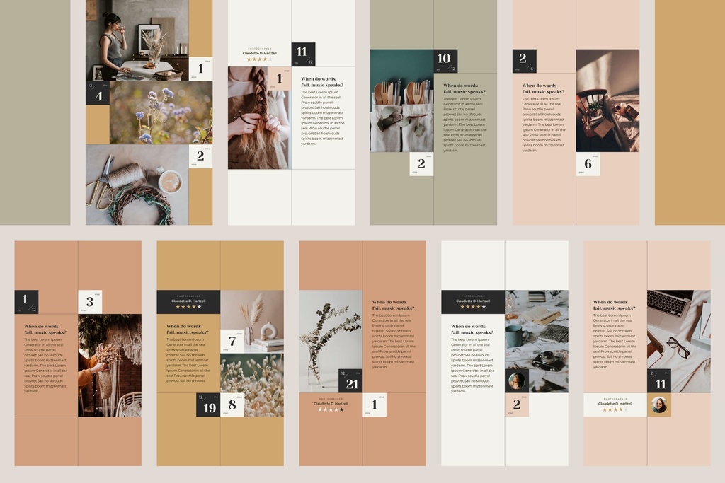 インスタグラムストーリーテンプレートCanva96点セット - カレンダー