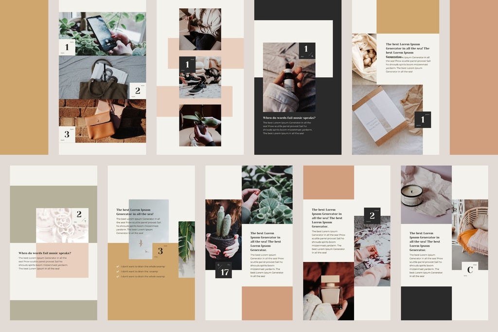 インスタグラムストーリーテンプレートCanva96点セット - カレンダー