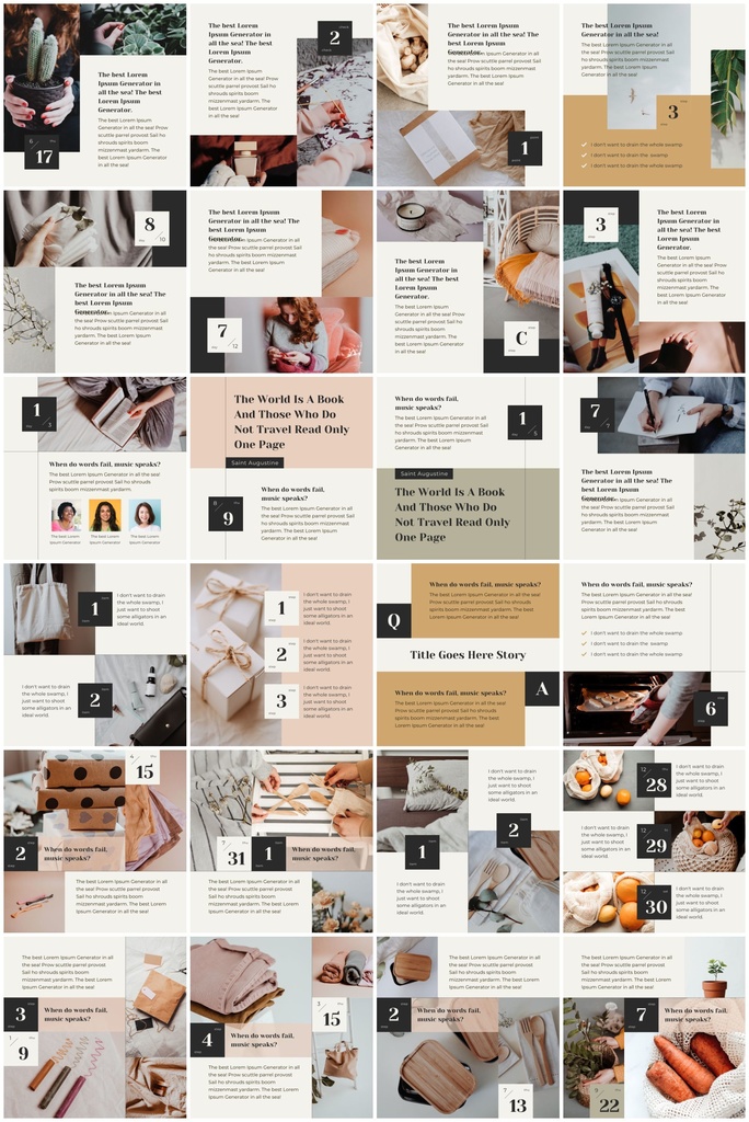 インスタグラム投稿&ストーリーCanvaテンプレート288点セット - カレンダー