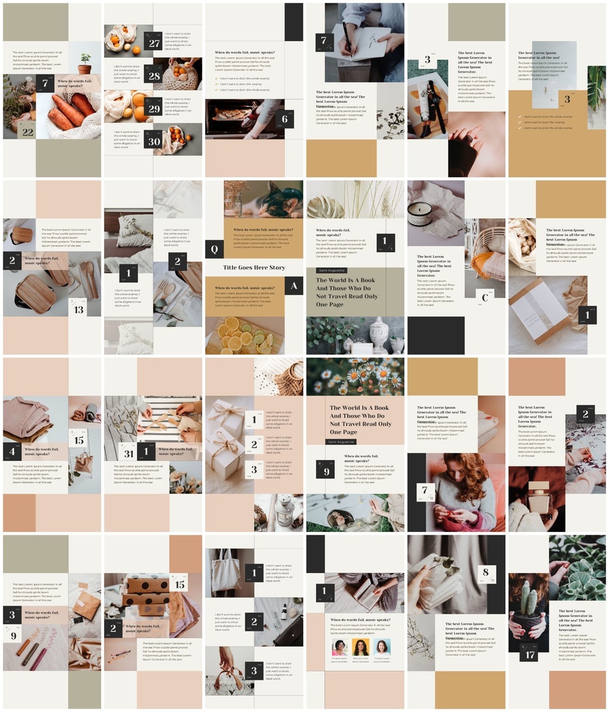 インスタグラム投稿&ストーリーCanvaテンプレート288点セット - カレンダー