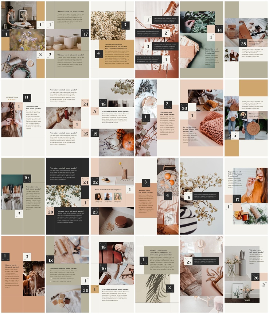 インスタグラム投稿&ストーリーCanvaテンプレート288点セット - カレンダー