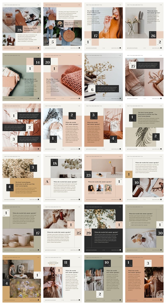 インスタグラム投稿&ストーリーCanvaテンプレート288点セット - カレンダー