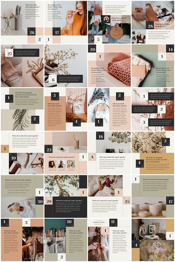 インスタグラム投稿&ストーリーCanvaテンプレート288点セット - カレンダー