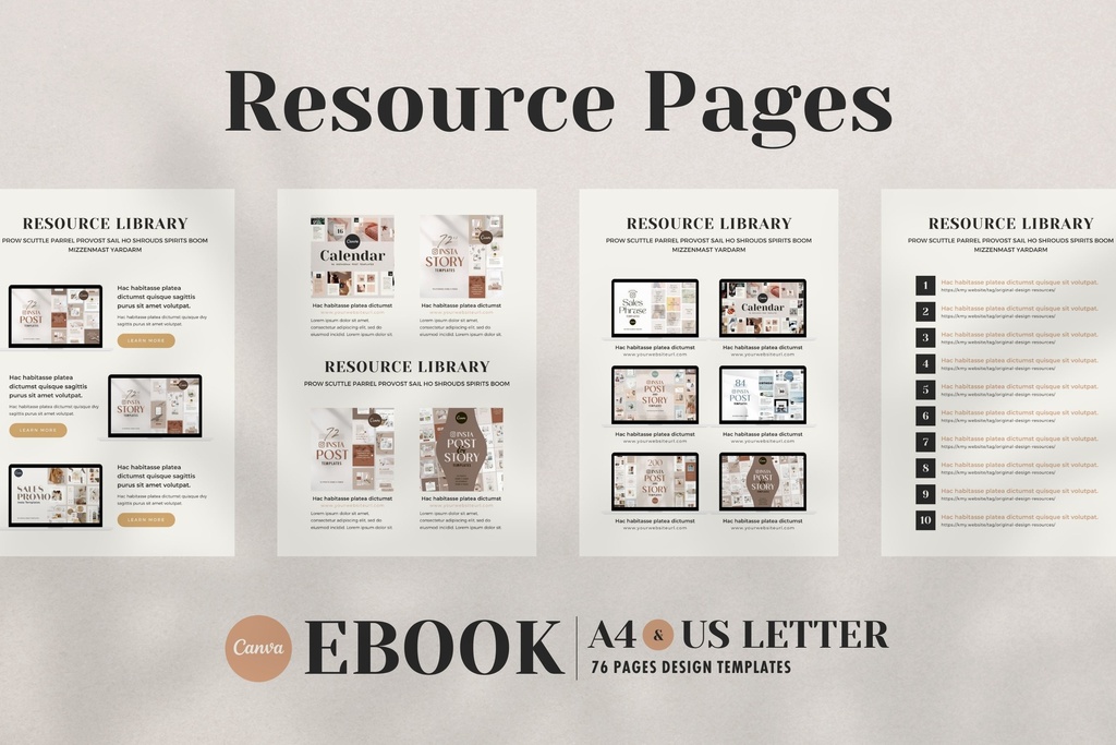 A4&USレター縦位置eBookテンプレートCanva76点セット – カレンダー