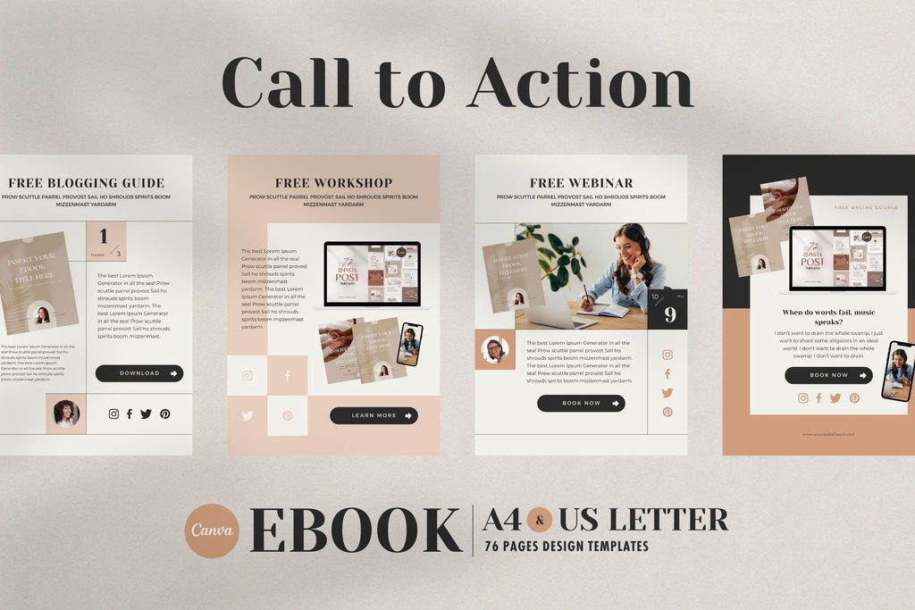 A4&USレター縦位置eBookテンプレートCanva76点セット – カレンダー