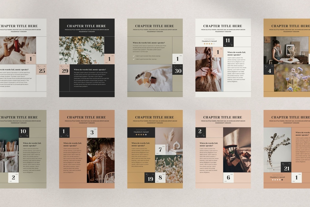 A4&USレター縦位置eBookテンプレートCanva76点セット – カレンダー