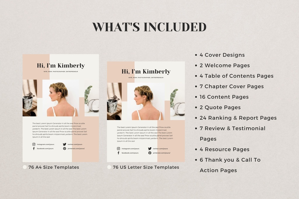 A4&USレター縦位置eBookテンプレートCanva76点セット – カレンダー