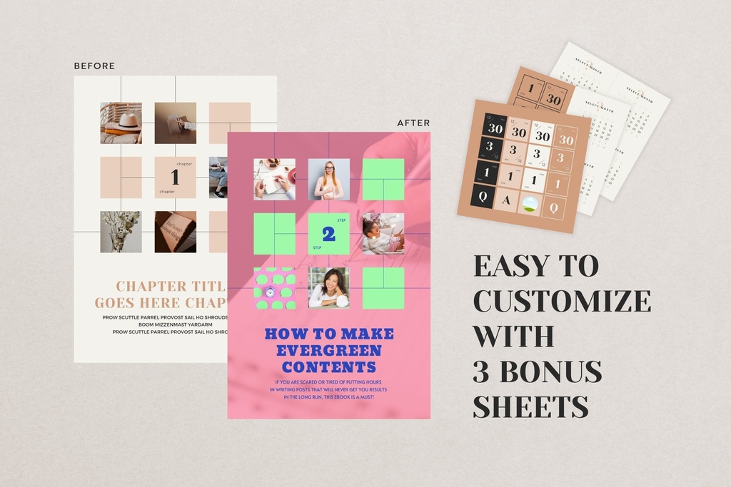 A4&USレター縦位置eBookテンプレートCanva76点セット – カレンダー