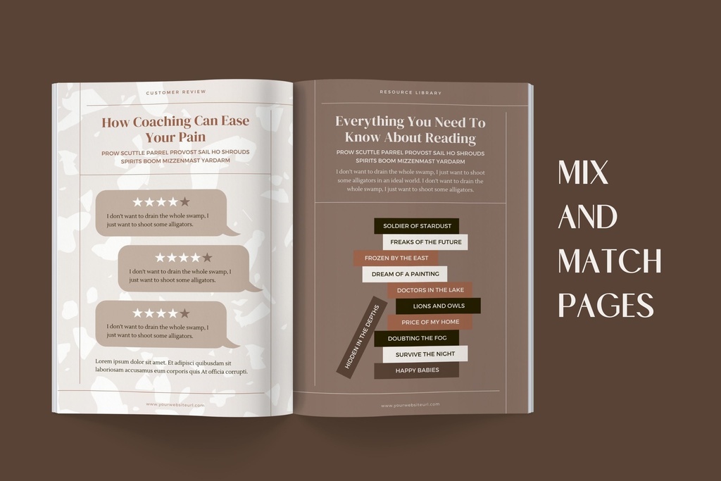 A4&USレター縦位置eBookテンプレートCanva68点セット – Beige