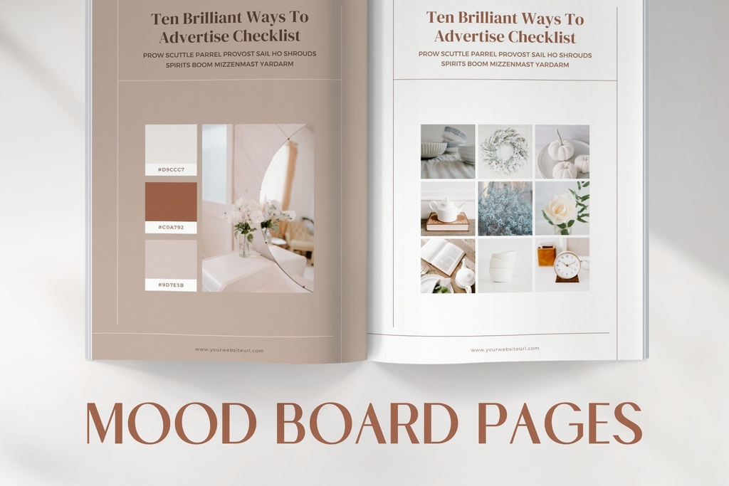 A4&USレター縦位置eBookテンプレートCanva68点セット – Beige