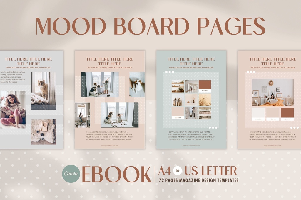 A4&USレター縦位置eBookテンプレートCanva72点セット – Dot