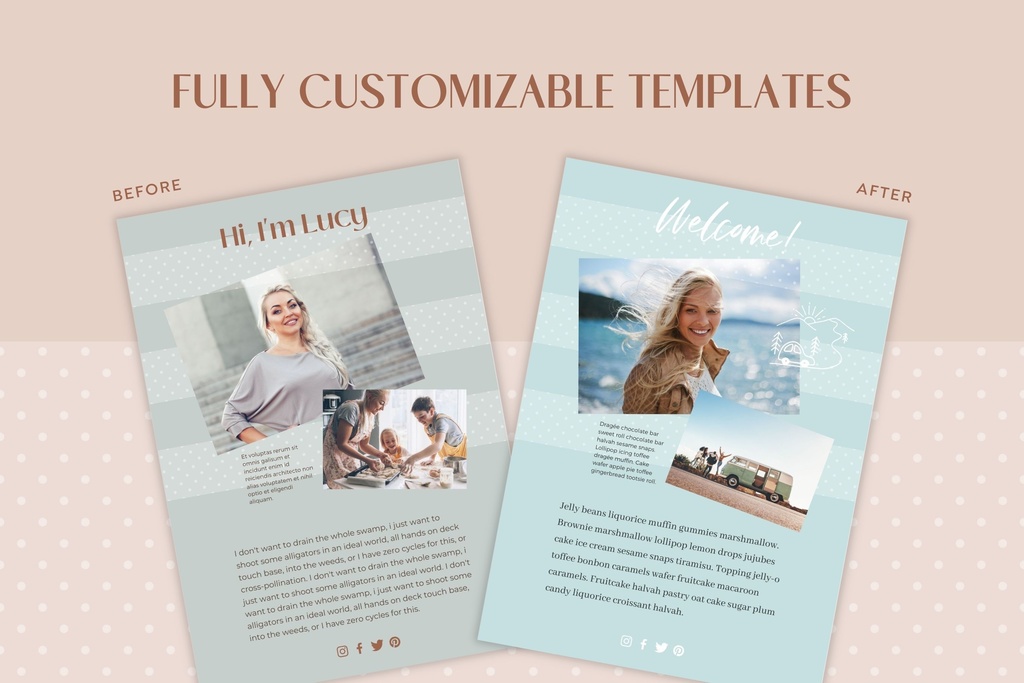 A4&USレター縦位置eBookテンプレートCanva72点セット – Dot