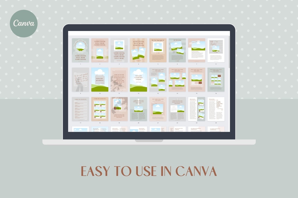 A4&USレター縦位置eBookテンプレートCanva72点セット – Dot