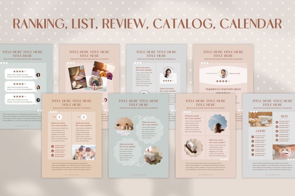 A4&USレター縦位置eBookテンプレートCanva72点セット – Dot