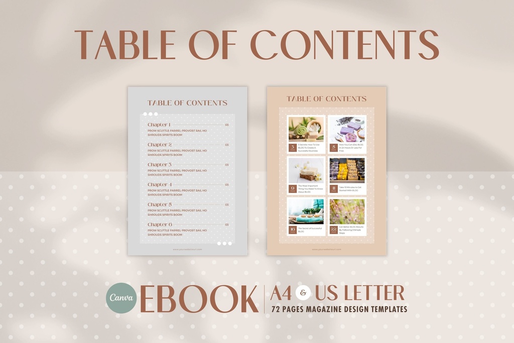 A4&USレター縦位置eBookテンプレートCanva72点セット – Dot