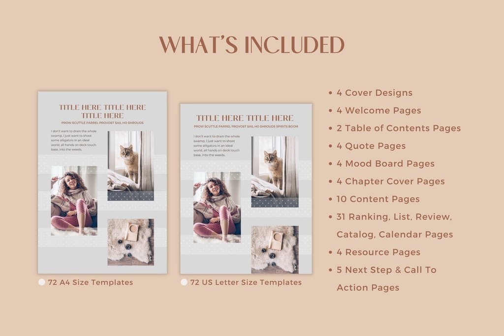 A4&USレター縦位置eBookテンプレートCanva72点セット – Dot