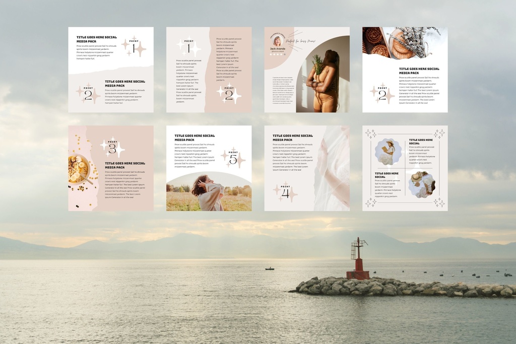 インスタグラムテンプレートCanva投稿サイズ100点セット - Shine