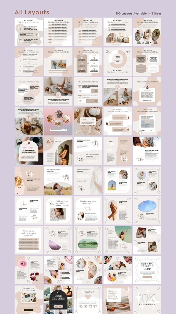 インスタグラムテンプレートCanva投稿サイズ100点セット - Shine