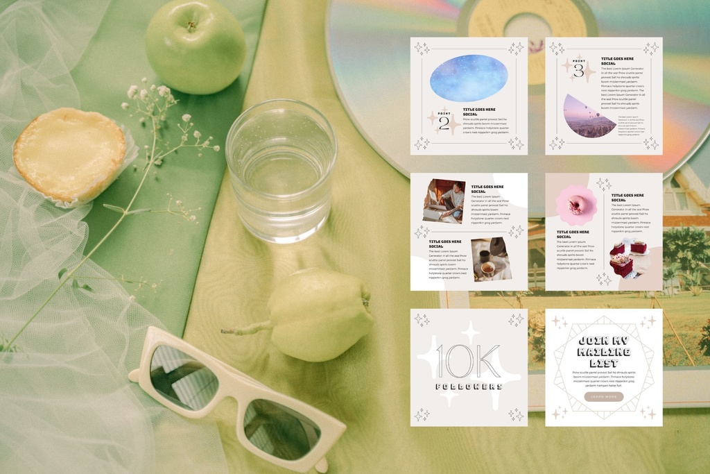 インスタグラムテンプレートCanva投稿サイズ100点セット - Shine