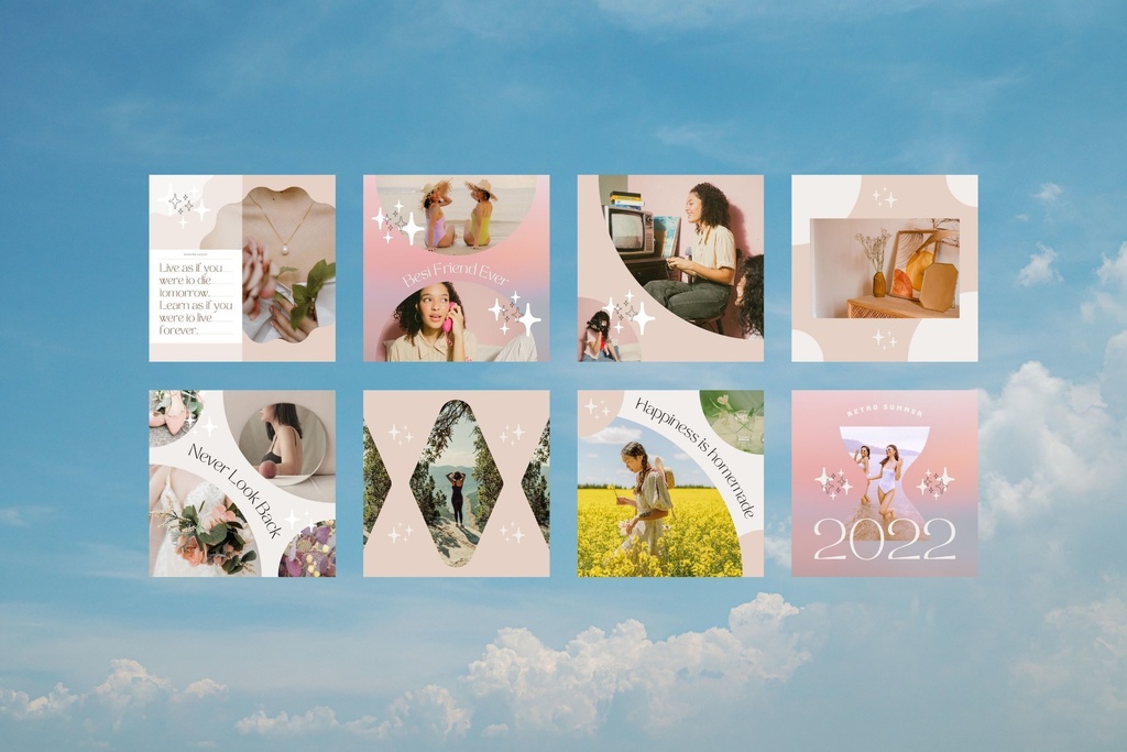 インスタグラムテンプレートCanva投稿サイズ100点セット - Shine