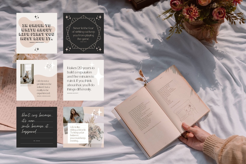 インスタグラムテンプレートCanva投稿サイズ100点セット - Shine