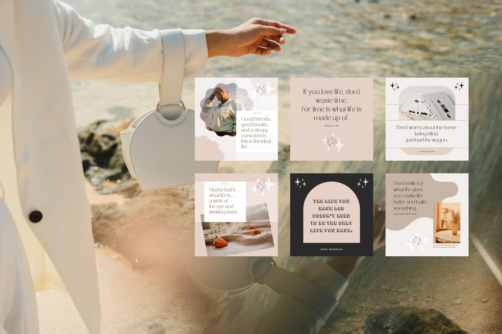 インスタグラムテンプレートCanva投稿サイズ100点セット - Shine