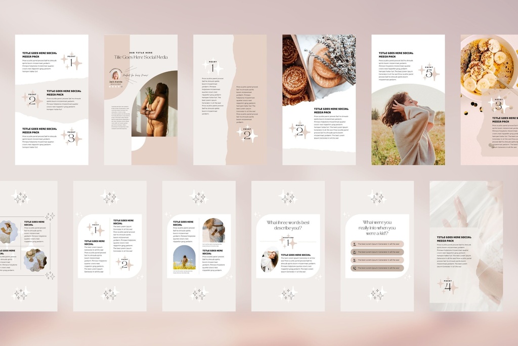 インスタグラムテンプレートCanvaストーリーサイズ100点セット - Shine