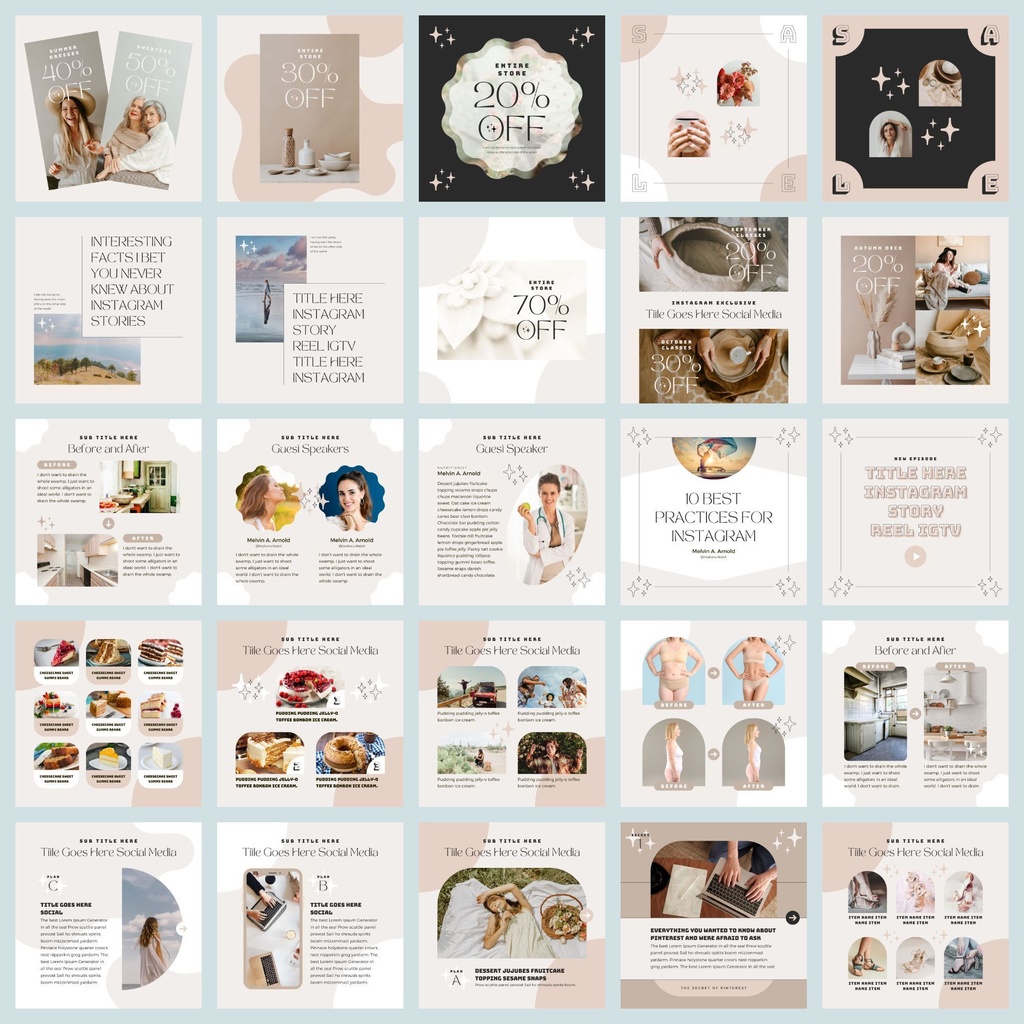 インスタグラムテンプレートCanva投稿&ストーリー300点セット - Shine