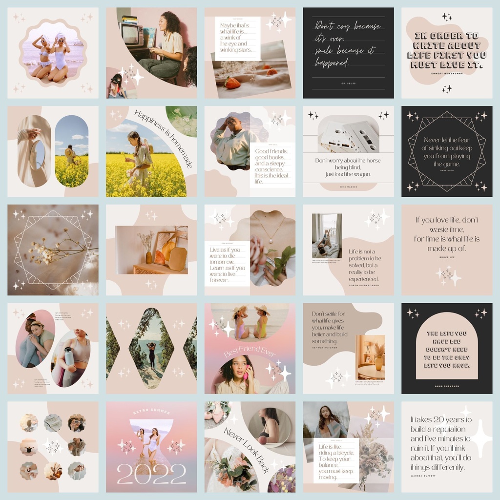 インスタグラムテンプレートCanva投稿&ストーリー300点セット - Shine